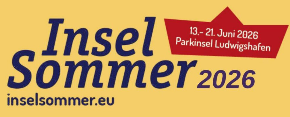 gelbes Plakat mit der Aufschrift Inselsommer 2026