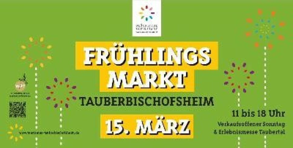 Hinweisplakat für den Frühlingsmarkt am 15. März 2026