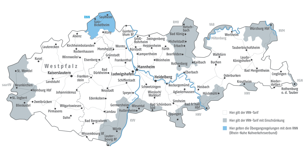 Karte Übergangsgebiet zum RNN